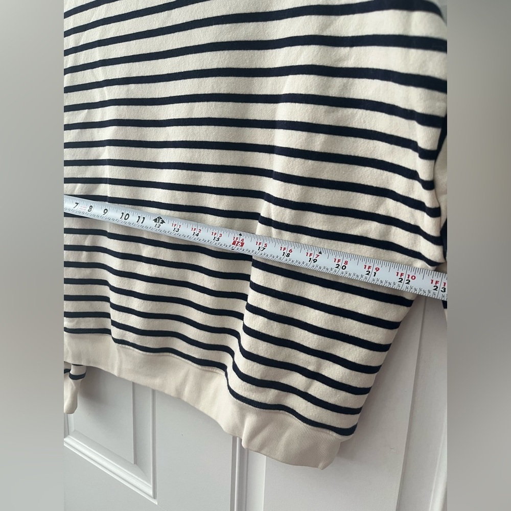 GAP Classic VintageSoft Wedge Crewneck Sweatshirt Navy & White Striped Shirt XS - Picture 3 of 7